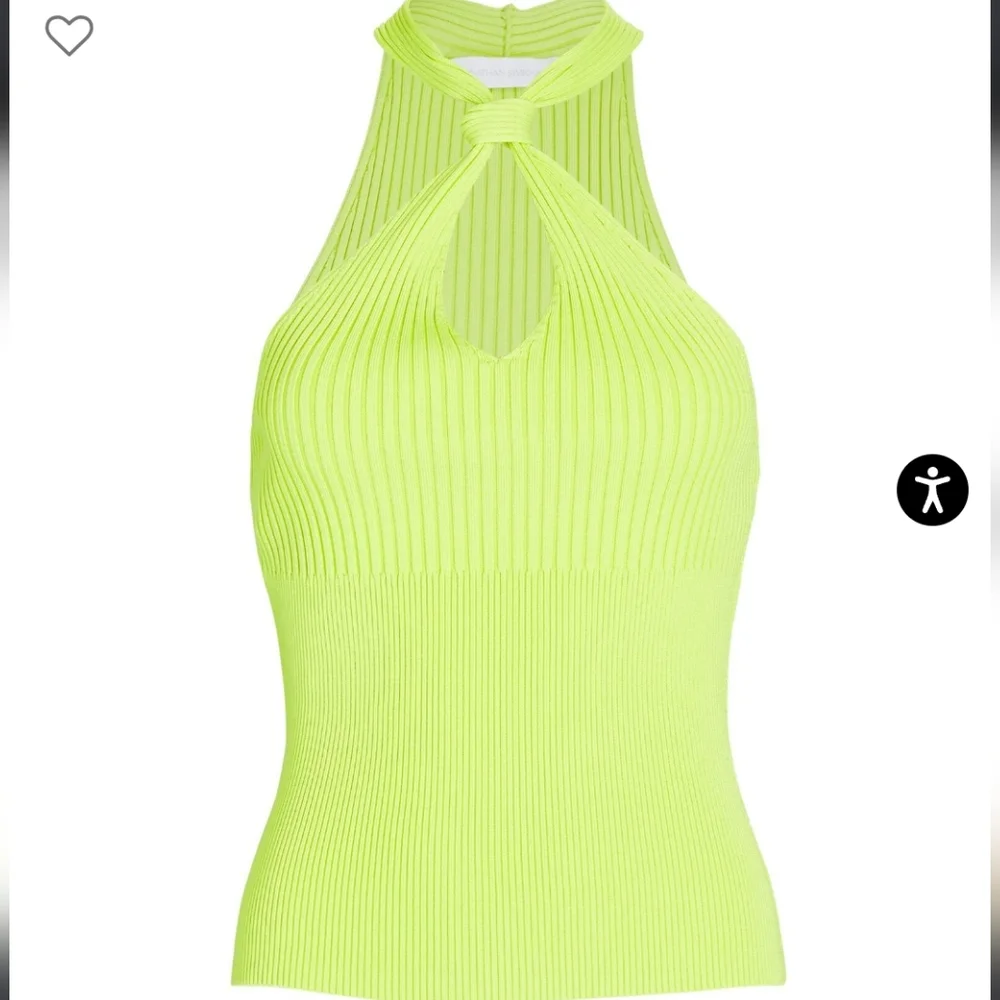 Jonathan Simkhai Andrea Rib Halter in Lime - Picture 6 of 15